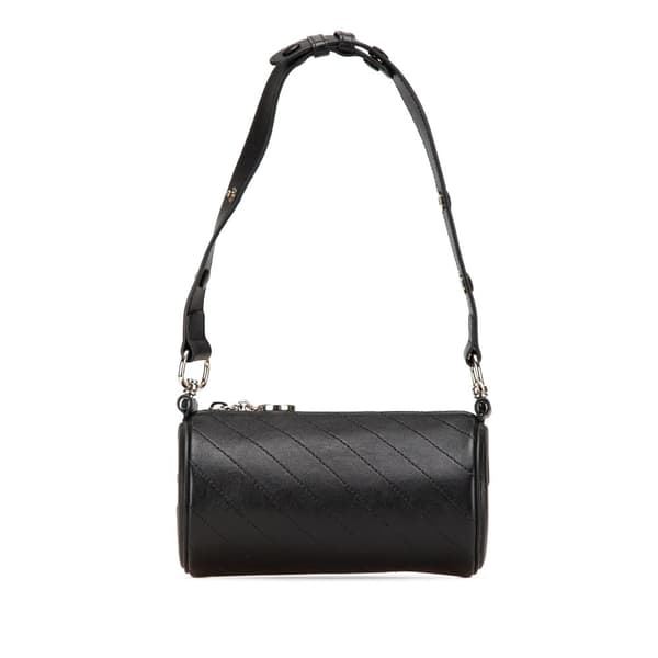 Pre-owned Gucci Mini Leather Blondie Shoulder Bag Black