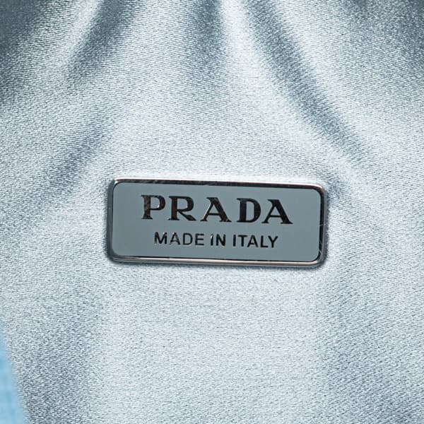 Pre-owned Prada Mini Satin Crystal Re-Edition 2000 Shoulder Bag Blue