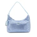 Miniatyrbilde 1 av 9: Pre-owned Prada Mini Satin Crystal Re-Edition 2000 Shoulder Bag Blue