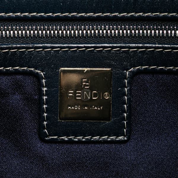 Pre-owned Fendi Zucchino Canvas Shoulder Bag Gray