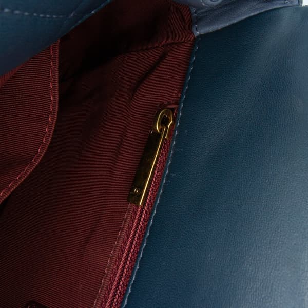 Pre-owned Chanel CC Tricolor Quilted Lambskin Double Flap Blue