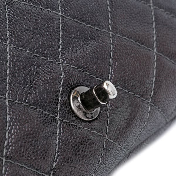 Pre-owned Chanel Jumbo Quilted Caviar Easy Flap Bag Purple