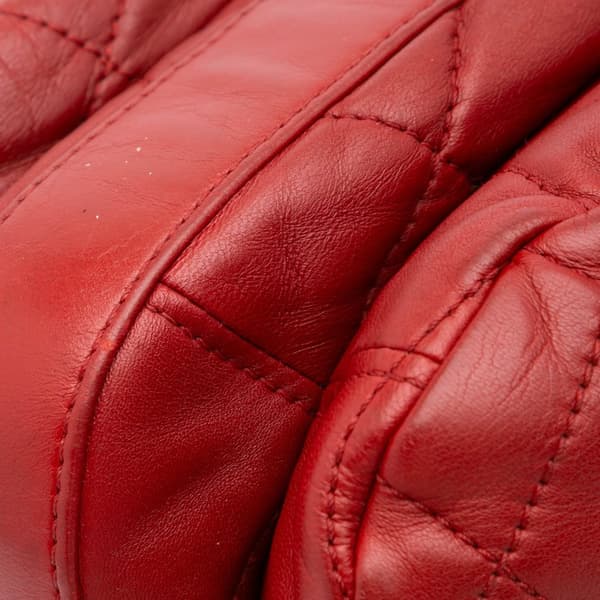 Pre-owned Chanel Maxi Lambskin 3 Accordion Flap Red