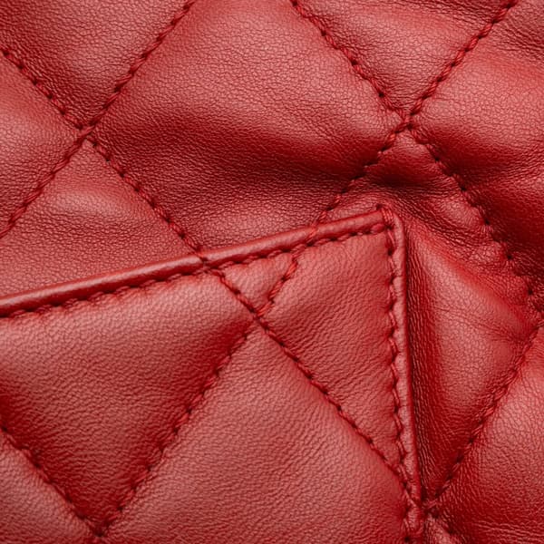 Pre-owned Chanel Maxi Lambskin 3 Accordion Flap Red