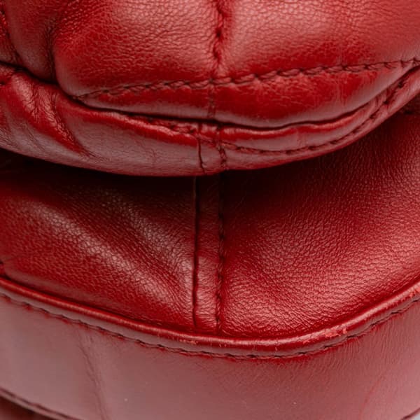 Pre-owned Chanel Maxi Lambskin 3 Accordion Flap Red