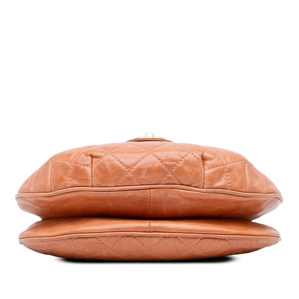 Pre-owned Chanel Medium Aged Calfskin Bubble CC Flap Brown