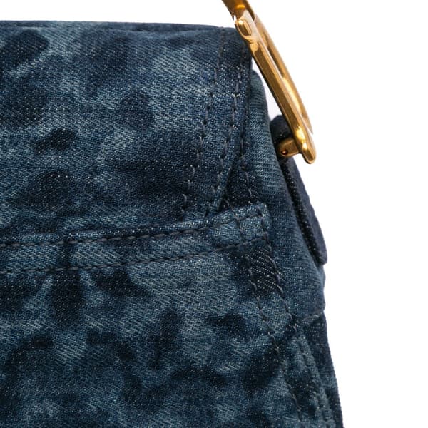Pre-owned Dior Denim Tie Dye Saddle Bag Blue