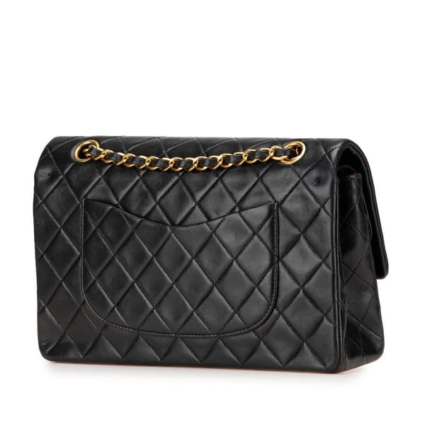 Pre-owned Chanel Medium Classic Lambskin Double Flap Black