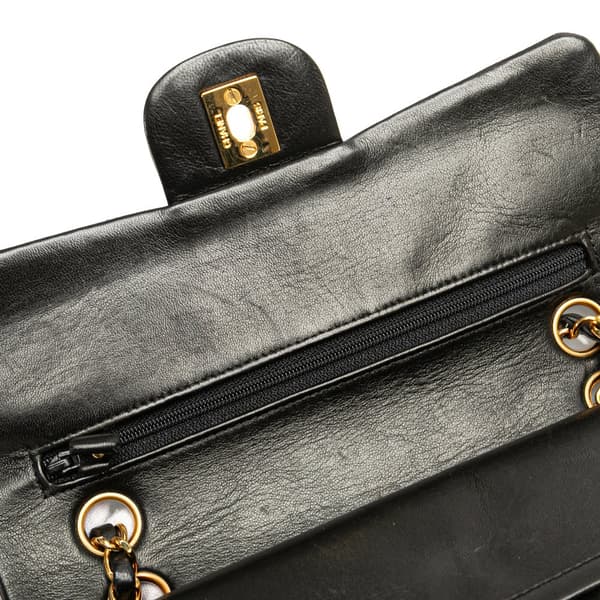 Pre-owned Chanel Small Classic Lambskin Double Flap Black