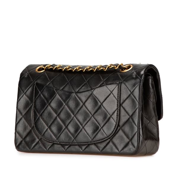 Pre-owned Chanel Small Classic Lambskin Double Flap Black