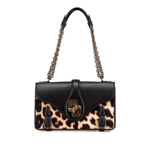 Pre-owned Bottega Veneta Calfskin and Pony Hair City Knot Shoulder Bag Black