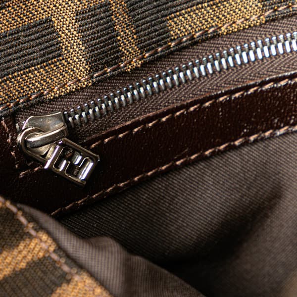 Pre-owned Fendi Zucca Canvas Shoulder Bag Brown