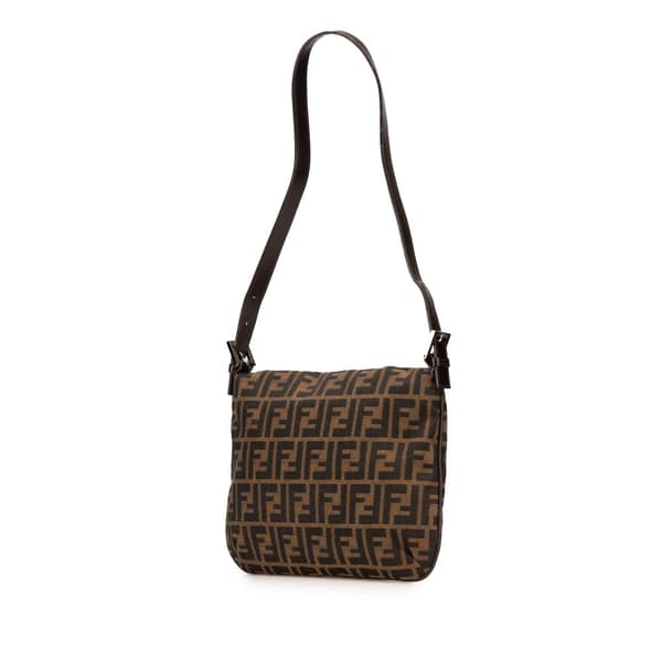 Pre-owned Fendi Zucca Canvas Shoulder Bag Brown