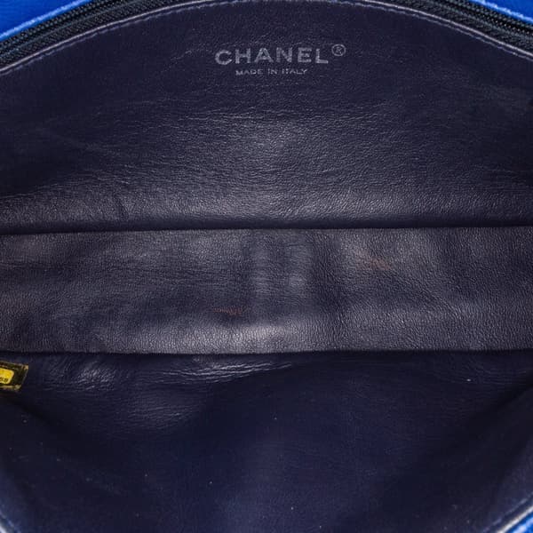 Pre-owned Chanel CC Quilted Calfskin Multi Chain Flap Blue