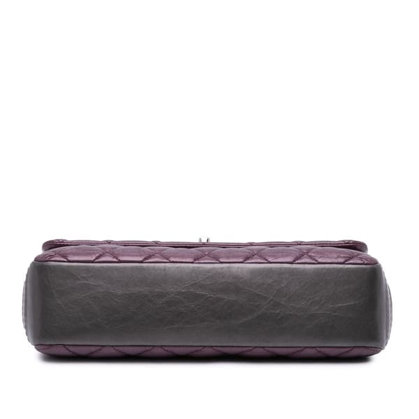 Pre-owned Chanel Aged Calfskin Lady Pearly Flap Purple