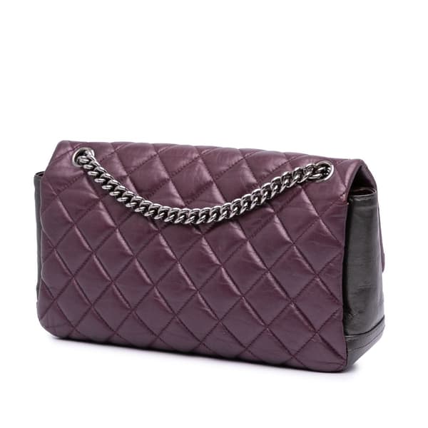 Pre-owned Chanel Aged Calfskin Lady Pearly Flap Purple