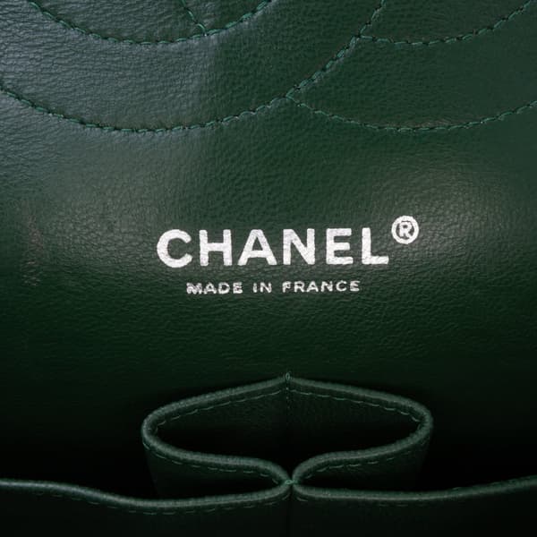 Pre-owned Chanel Jumbo Classic Patent Double Flap Green