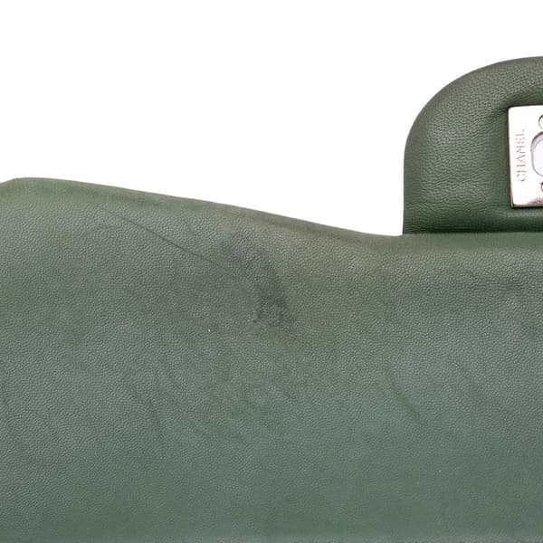Pre-owned Chanel Jumbo Classic Patent Double Flap Green