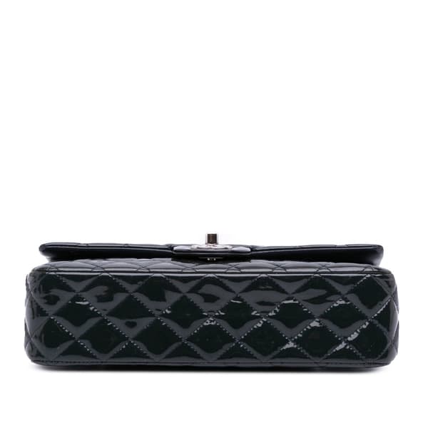 Pre-owned Chanel Medium Classic Patent Double Flap Blue
