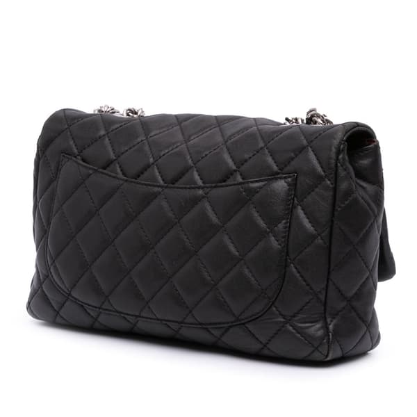 Pre-owned Chanel Jumbo Classic Lambskin Bijoux Chain Single Flap Black