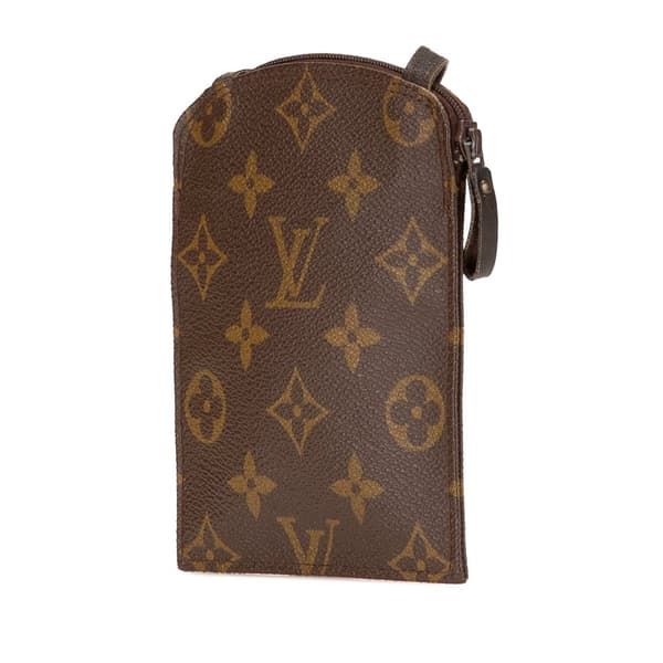 Pre-owned Louis Vuitton Monogram Pochette Secret Passport Holder Brown