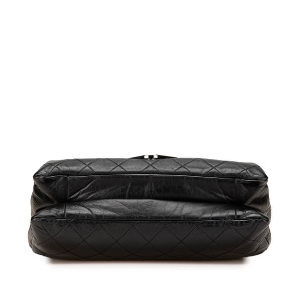 Pre-owned Chanel Quilted Lambskin Padded Envelope Double Flap Black