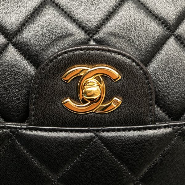 Pre-owned Chanel Jumbo Lambskin Double Sided Flap Black