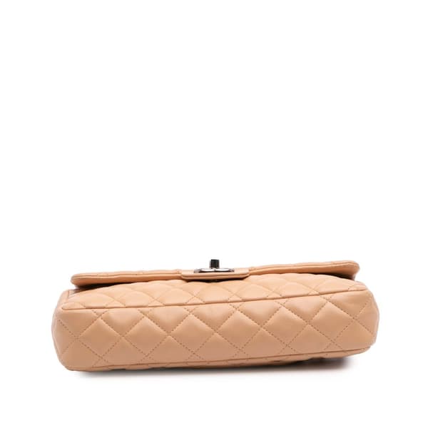 Pre-owned Chanel Classic Lambskin East West Single Flap Brown