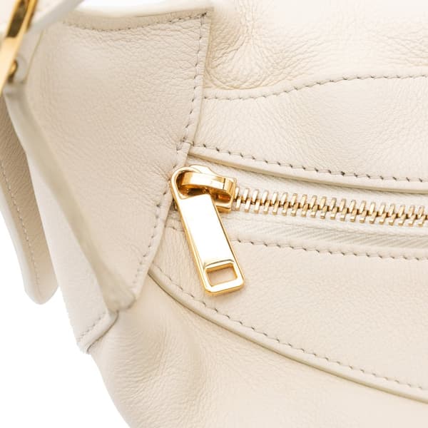 Pre-owned Celine Medium Calfskin Romy Shoulder Bag White