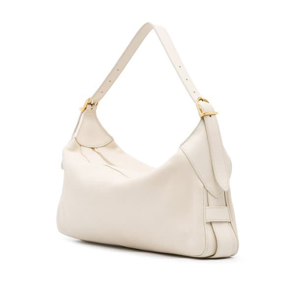 Pre-owned Celine Medium Calfskin Romy Shoulder Bag White