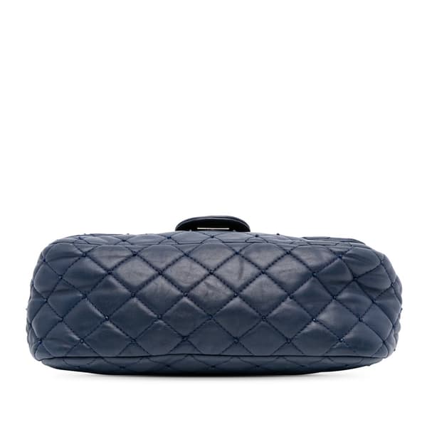 Pre-owned Chanel Small Quilted Lambskin Beaded Single Flap Blue