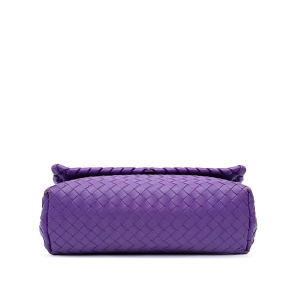 Pre-owned Bottega Veneta Small Nappa Intrecciato Olimpia Shoulder Bag Purple