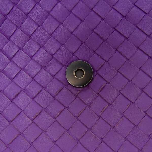 Pre-owned Bottega Veneta Small Nappa Intrecciato Olimpia Shoulder Bag Purple