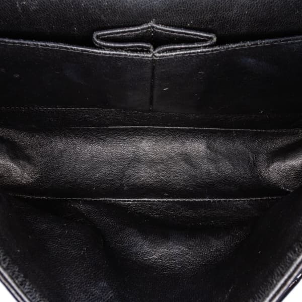 Pre-owned Chanel Medium Classic Patent Double Flap Black