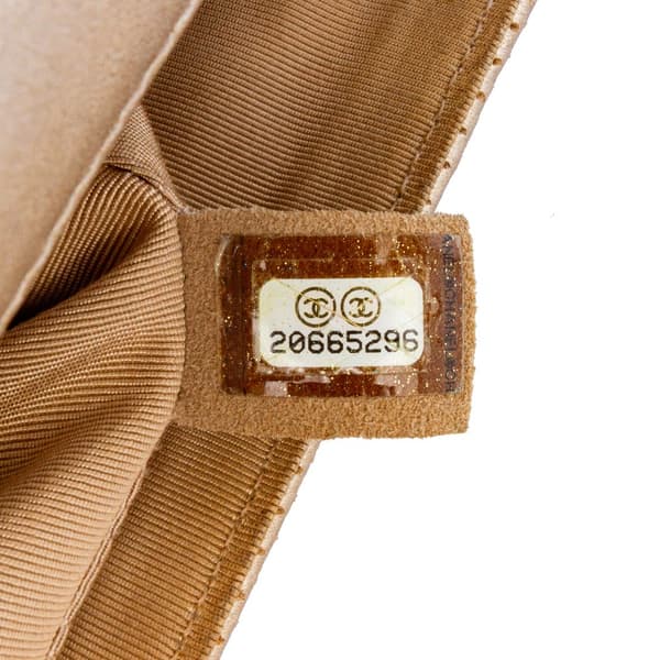 Pre-owned Chanel Paris-Dubai Small Perforated Metallic Lambskin Medals Flap Gold