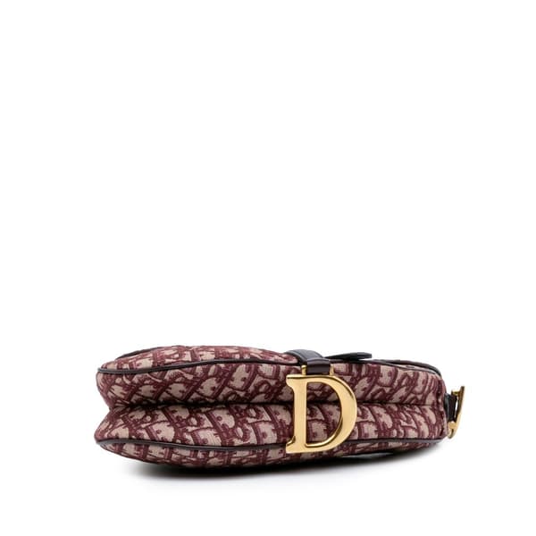 Pre-owned Dior Oblique Canvas Saddle Bag Red
