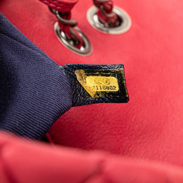 Pre-owned Chanel Small Iridescent Calfskin New Bubble Flap Red