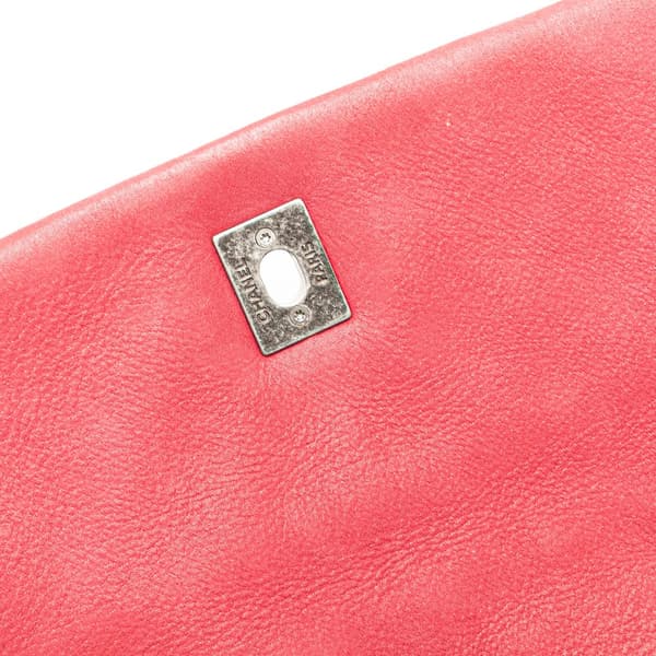 Pre-owned Chanel Small Iridescent Calfskin New Bubble Flap Red