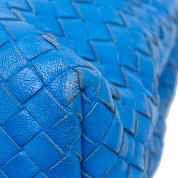 Pre-owned Bottega Veneta Medium Nappa Intrecciato Olimpia Shoulder Bag Blue