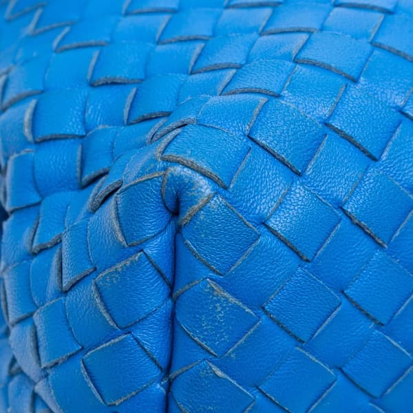 Pre-owned Bottega Veneta Medium Nappa Intrecciato Olimpia Shoulder Bag Blue