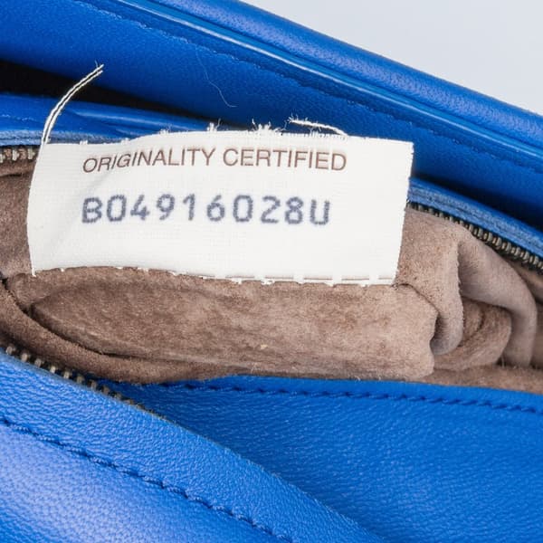 Pre-owned Bottega Veneta Medium Nappa Intrecciato Olimpia Shoulder Bag Blue