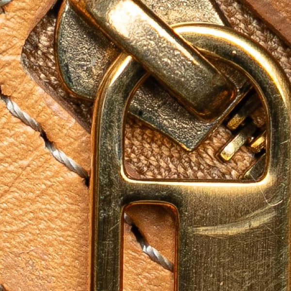 Pre-owned Fendi Zucchino Canvas Double Flap Mamma Brown
