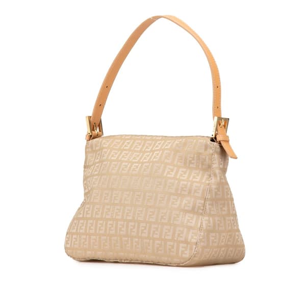 Pre-owned Fendi Zucchino Canvas Double Flap Mamma Brown
