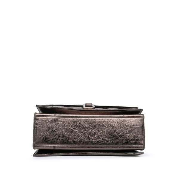 Pre-owned Balenciaga Medium Metallic Crush Chain Shoulder Bag Brown