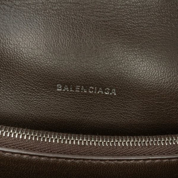 Pre-owned Balenciaga Medium Metallic Crush Chain Shoulder Bag Brown