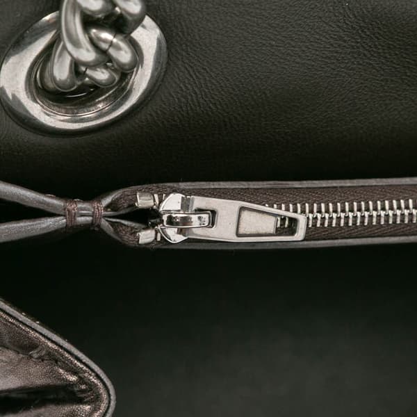 Pre-owned Balenciaga Medium Metallic Crush Chain Shoulder Bag Brown