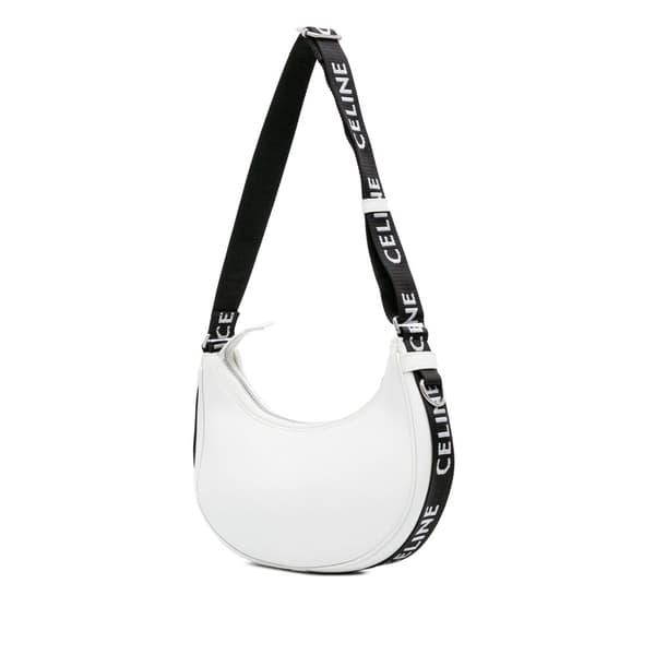 Pre-owned Celine Medium Smooth Calfskin Ava Shoulder Bag with Celine Strap White