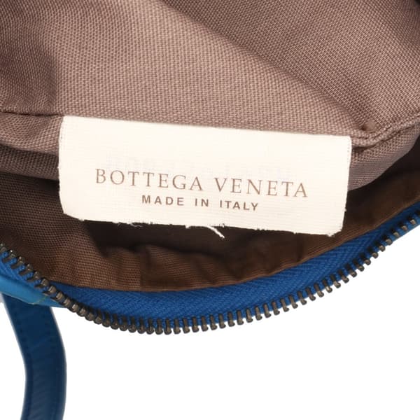 Pre-owned Bottega Veneta Nappa Intrecciato Shoulder Bag Blue