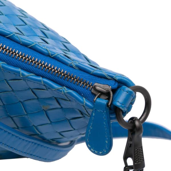 Pre-owned Bottega Veneta Nappa Intrecciato Shoulder Bag Blue