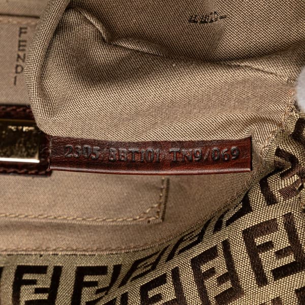 Pre-owned Fendi Zucchino Canvas Shoulder Bag Brown